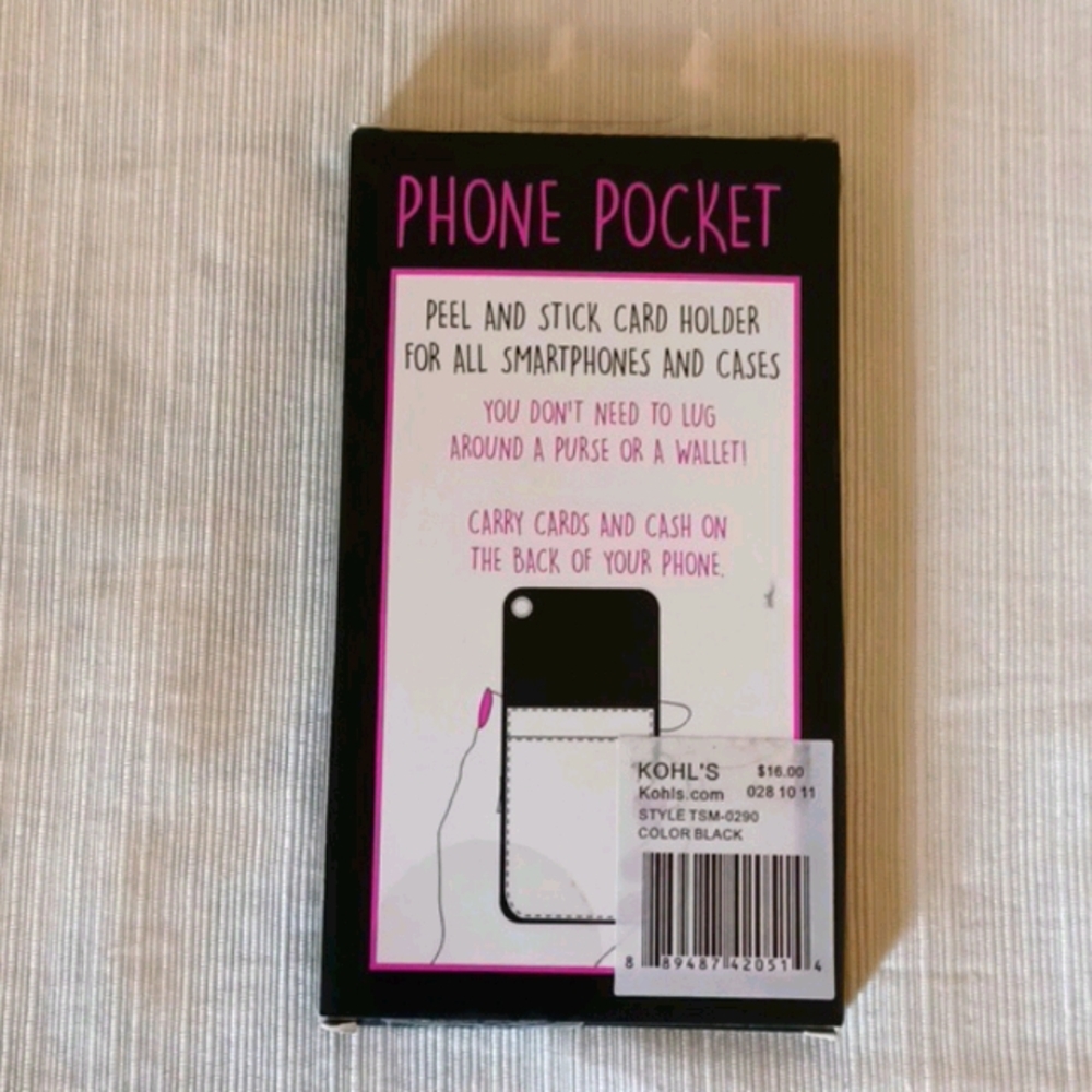 3 for $15 - Peel & Stick Cell Card Holder - Picture 2 of 2